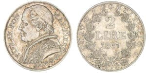 Italie - Etat-papal - Pie IX - 2 lires 1867 (Rome)