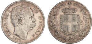 Italie - Umberto Ier - 5 lires 1878 R (Rome)