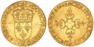 Louis XIV - Ecu d'or - 1648 X (Amiens)