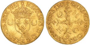 Henri II - Ecu d'or aux croissants - 1552 A (Paris)