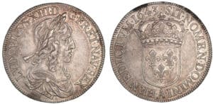Louis XIII - Ecu - 2ème poinçon - 1643 A (Paris)