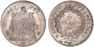 5 francs Hercule union et force - An 7 A (Paris)