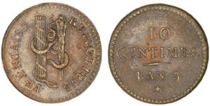 10 centimes laiton AN 3