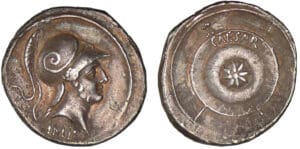 Octave Auguste - Denier (28 av. J.-C, Lyon) - Mars