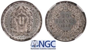 Deuxième république - 20 francs or - Concours de Bovy 1848