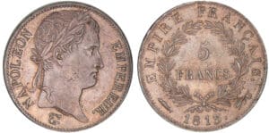 5 francs Napoléon revers empire 1813 (Utrecht)