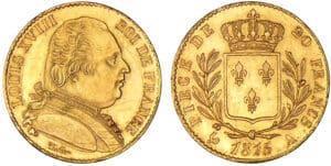 20 francs Louis XVIII au buste habillé 1815 A (Paris)