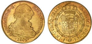 Chili - Charles IV - 8 escudos 1802 JJ So (Santiago)