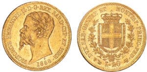 Italie - Victor Emmanuel II - 20 lires 1858 (Gênes)