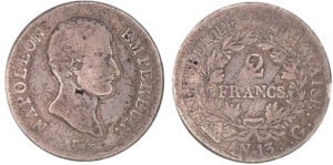 2 francs Napoléon empereur - An 13 G (Genève)