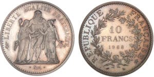 10 francs Hercule 1968 - Piéfort