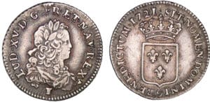 Louis XV - Tiers d'écu de France - 1721 9 (Rennes)