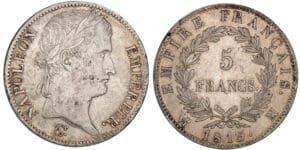 5 francs Napoléon revers empire 1813 MA (Marseille)