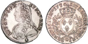 Louis XV - Demi-écu aux branches d'olivier - 1730 O (Riom)