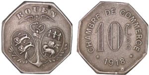 Jeton d'argent 1918 ville de Rouen