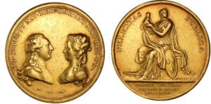 Médaille en or de la naissance du Dauphin Louis XVII 1781 - Graveur Gateau