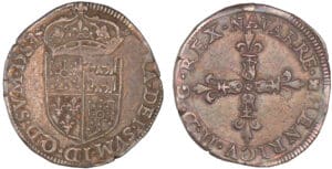 Navarre - Henri III de Navarre, II de Béarn - Quart d'écu 1583 (Pau)