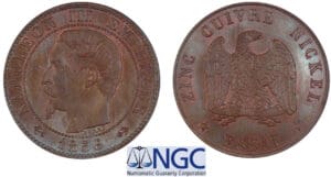 5 centimes Napoléon III tête nue 1856 - Essai