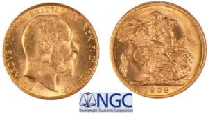 Australie - Edward VII - Souverain 1908 M (Melbourne)