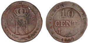 10 centimes Napoléon Ier 1810 T (Nantes)
