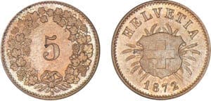 Suisse - 5 rappen 1872