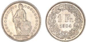 Suisse - 1 franc 1904