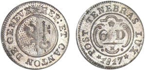 Suisse - Genève - 6 deniers 1817