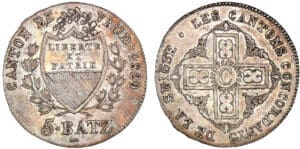 Suisse - Vaud - 5 batzen 1829