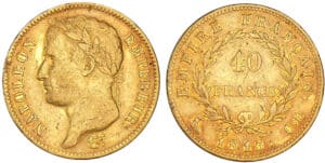 40 francs Napoléon revers empire 1813 CL (Gênes)