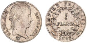 5 francs Napoléon revers empire 1813 (Utrecht)