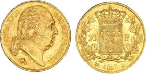 20 francs Louis XVIII au buste nu 1817 A (Paris)