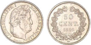 50 centimes Louis-Philippe Ier 1845 W (Lille)