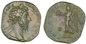 Marc Aurèle - Sesterce (167, Rome) - La Victoire