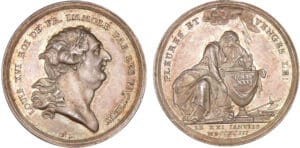 Jeton d'argent de la mort de Louis XVI 1793 - Graveur Loos