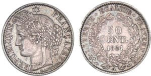 50 centimes Cérès 1851 A (Paris)