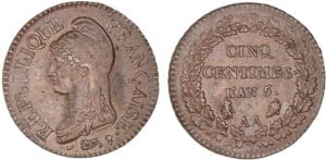 5 centimes Dupré - grand module - An 5 AA (Metz)