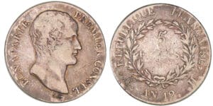 5 francs Bonaparte premier consul - An 12 H (La Rochelle)