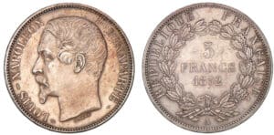 5 francs Louis Napoléon Bonaparte 1852 A (Paris) - Flan Bruni