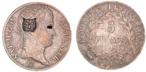 5 francs Napoléon revers empire 1811 B (Rouen) - Monnaie satirique
