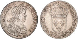 Louis XIV - Ecu à la mèche courte - 1645 A (Paris)