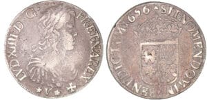 Louis XIV - Ecu de Navarre à la mèche longue - 1656 (Saint-Palais)