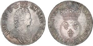 Louis XV - Ecu vertugadin - 1717 A (Paris)