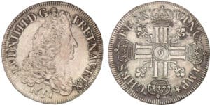 Louis XIV - Ecu aux 8 L - 1er type - 1691 9 (Rennes)
