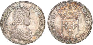 Louis XIV - Douzième d'écu à la mèche courte - 1644 (rose) A (Paris)