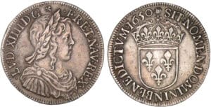 Louis XIV - Demi-écu à la mèche longue - 1650 N (Montpellier)