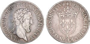 Henri II - Teston au buste laurée - 1554 A (Paris) - Frappe au moulin