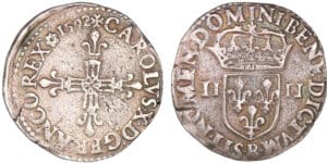Charles X - Quart d'écu - 1592 B (Rouen)