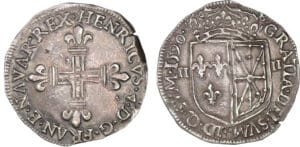 Henri IV - Quart d'écu de Navarre - 1590 (Saint-Palais)