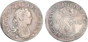 Louis XV - 40 sols de Strasbourg 1718 BB