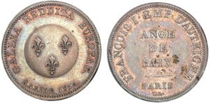 Louis XVIII - Visite de l'empereur autrichien François 1er - Module de la 2 francs 1814